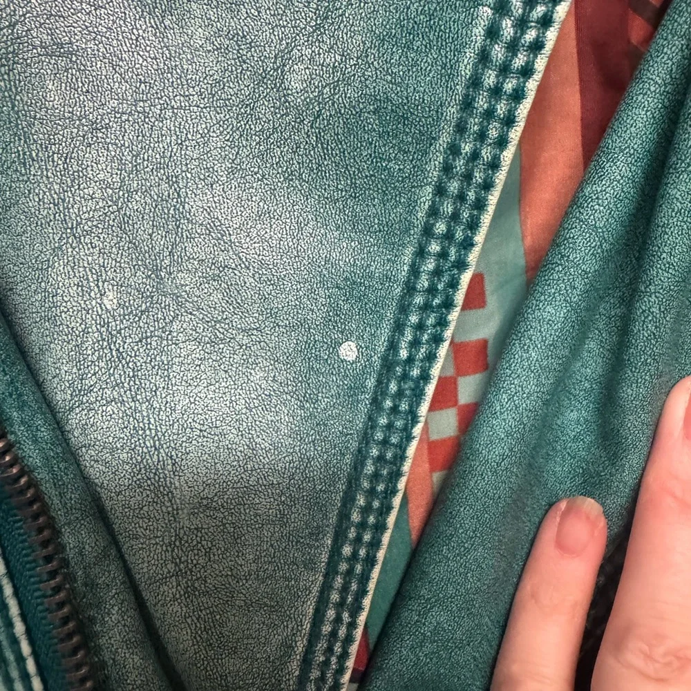 Blanc Noir Teal Leather Jacket - Picture 3 of 6